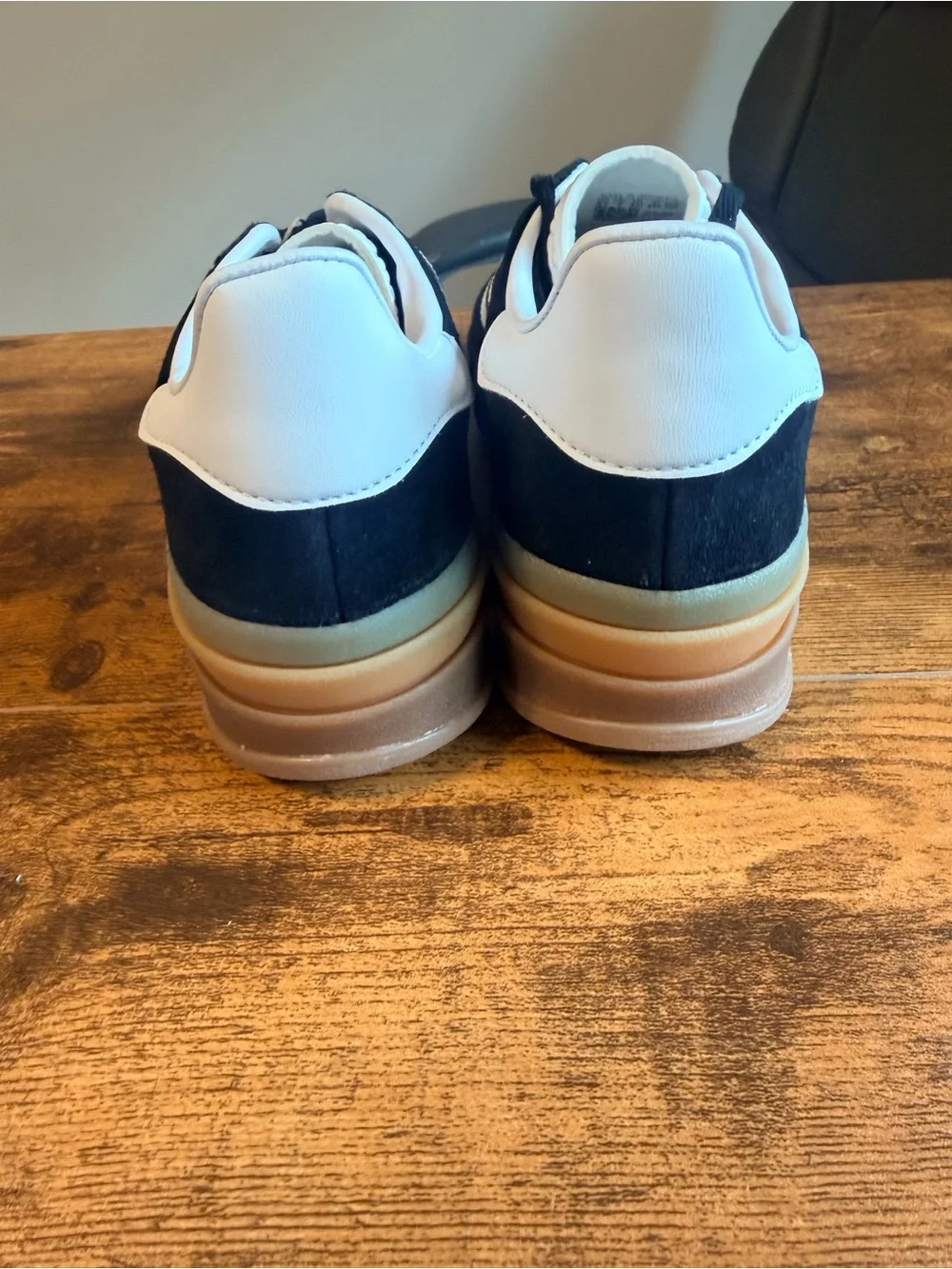 Adidas Gazelle Black Suede Sneakers with White Stripes 8.5W